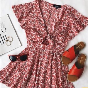 Lulus Red & White Floral Romper